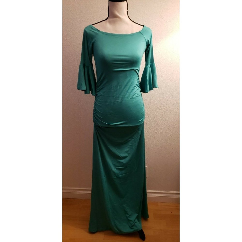 Black Cherry Women's Off Shoulder Trumpet Sleeve